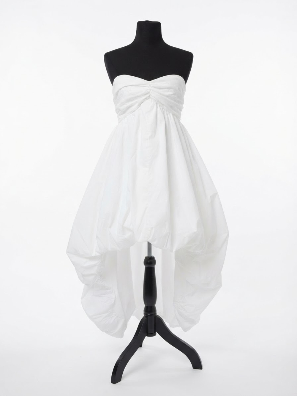 AKIRA White Strapless Bubble-Hem Dress